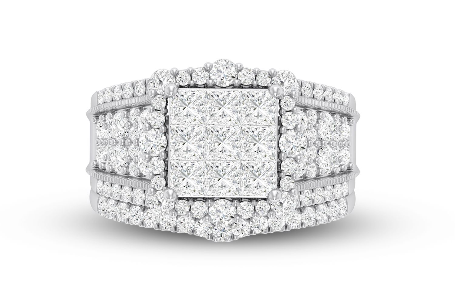 【King Ice】Baguette-Cut CLUSTER リング 2色 KING ICE キングアイス Baguette-Cut Cluster Ring リング 指輪