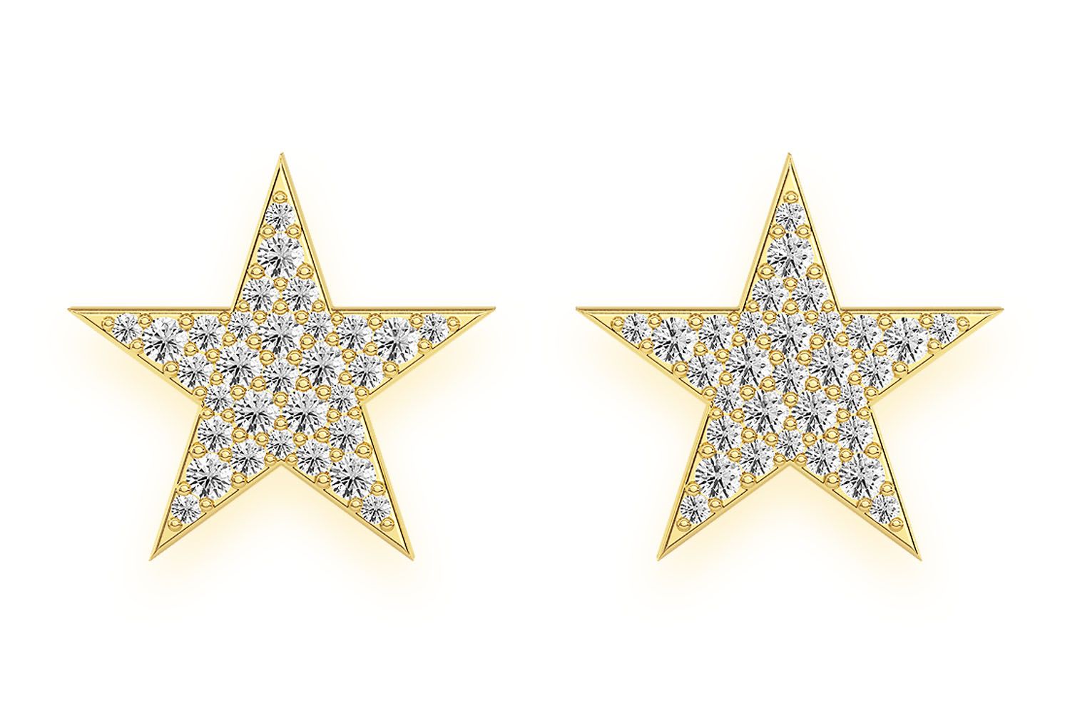 Icebox - 5 Point Star Stud Diamond Earrings 14k Solid Gold Icebox - 5 Point Star Stud Diamond Earrings 14k Solid Gold